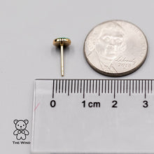 Load image into Gallery viewer, Minimalist Round Shaped Turquoise Stud Earrings 14K Yellow Gold