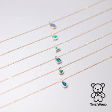 Load image into Gallery viewer, Geometric Oval Shaped Australian Doublet Opal Pendant 14k Yellow Gold