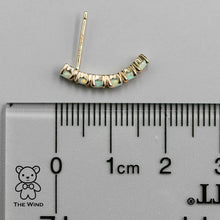 Load image into Gallery viewer, Minimalist Australian Solid Opal Curved Stud Earrings 14K Yellow Gold