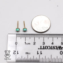 Load image into Gallery viewer, Minimalist Australian Solid Opal Round Stud Earrings 14K Yellow Gold