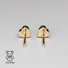 Load image into Gallery viewer, Minimalist Heart Shaped Australian Doublet Opal Stud Earrings 14k Yellow Gold