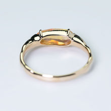 Load image into Gallery viewer, Minimalist Mexican Fire Opal Engagement Band 14K Yellow Gold