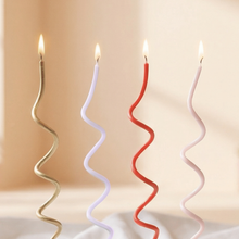Load image into Gallery viewer, Mod Party Swirl Birthday Cake Candles - 16 Pieces | Twisty Birthday Candles 5.5" Tall
