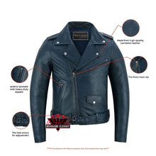 Load image into Gallery viewer, Moonlight Women&#39;s Navy Blue Fashion Leather Jacket