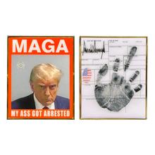 Load image into Gallery viewer, EL10-001 President Donald J. Trump Mugshot MAGA Arrest Fingerprint Card Challenge Coin