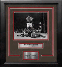 Load image into Gallery viewer, Muhammad Ali Knocks Out Sonny Liston Framed Boxing Photo with Engraved Autograph