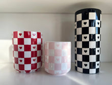 Load image into Gallery viewer, Checkered Heart Large Vase/Utensil Holder