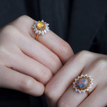 Load image into Gallery viewer, My Shining Star - 1.69ct Fire Opal Marquise Cut Diamond Engagement Ring 18k Gold