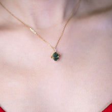 Load image into Gallery viewer, N1 Australian Black Opal &amp; Diamond Earth Moon Necklace 18K Yellow Gold