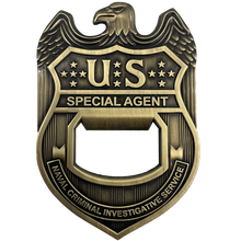 Load image into Gallery viewer, EL13-001 NCIS Special Agent Naval Criminal Investigative Service Challenge Coin Bottle Opener Navy
