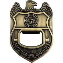 Load image into Gallery viewer, EL13-001 NCIS Special Agent Naval Criminal Investigative Service Challenge Coin Bottle Opener Navy
