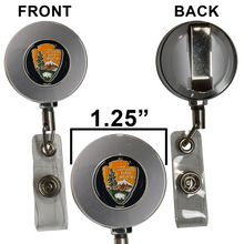 Load image into Gallery viewer, BL18-015 NPS National Park Service Park Ranger Guide Metal ID Reel retractable Card Holder
