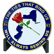 Load image into Gallery viewer, BL9-011 NY NJ Police State Trooper Corrections 9/11 20th Anniversary Commemorative New Jersey Rose Challenge Coin