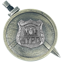 Load image into Gallery viewer, BL4-007 NYPD New York City Police Department Officer Shield with removable Sword Challenge Coin Set