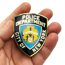 Load image into Gallery viewer, F-005 NYPD NEW YORK CITY Police Department Dept. Challenge Coin thin blue line