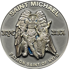 Load image into Gallery viewer, BL13-013 New York City Police Department Detective Saint Michael Patron Saint Challenge Coin ST. MICHAEL