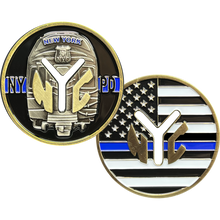 Load image into Gallery viewer, GL1-001 New York City Transit Police Department Thin Blue Line Challenge Coin