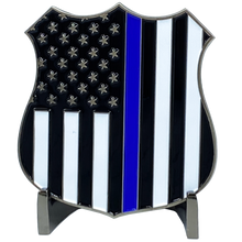 Load image into Gallery viewer, K-005 NYPD police officer Thin Blue Line Challenge Coin New York City Back the Blue Beard Gang