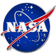 Load image into Gallery viewer, CC-008 NASA Pin with dual pin posts and deluxe pin clasps