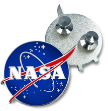 Load image into Gallery viewer, CC-008 NASA Pin with dual pin posts and deluxe pin clasps