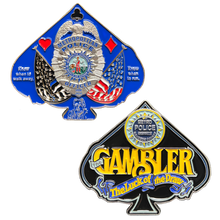 Load image into Gallery viewer, GL14-004 Metro Nashville Police Challenge Coin The Gambler Thin Blue Line