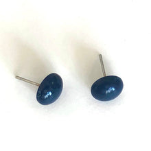 Load image into Gallery viewer, Navy Blue Small Retro Button Stud Earrings
