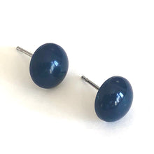 Load image into Gallery viewer, Navy Blue Small Retro Button Stud Earrings