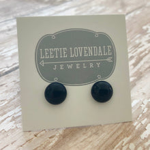 Load image into Gallery viewer, Navy Blue Small Retro Button Stud Earrings