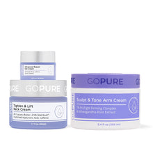 Load image into Gallery viewer, GOPURE Tighten Up Routine - Tighten &amp; Lift Neck Cream + Sculpt &amp; Tone Arm Cream + Advanced Repair Eye Cream