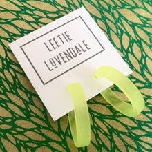 Load image into Gallery viewer, Neon Yellow Frosted Small Classic Hoop Earrings