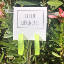 Load image into Gallery viewer, Neon Yellow Frosted Small Classic Hoop Earrings