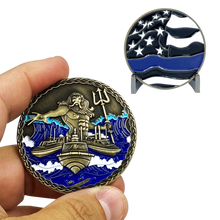 Load image into Gallery viewer, AA-020 King Neptune Marine Patrol Thin Blue Line Police CBP Air and Marine Coast Guard Challenge Coin