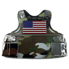 Load image into Gallery viewer, CL4-04 U.S. Air Force Camo Body Armor Challenge Coin Fly Fight Win USAF