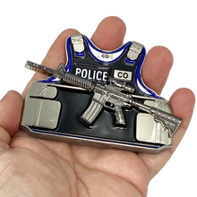 Load image into Gallery viewer, DL1-04 Correctional Officer M4 Body Armor 3D self standing Challenge Coin Corrections Prison Jail Thin Gray Line