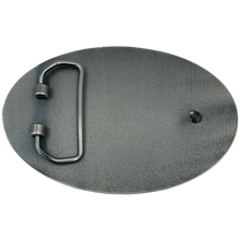 Load image into Gallery viewer, EL3-007 Border Patrol Agent Deputy Sheriff Army Marines CBP Police Officer Antique Nickel Thin Green Line Police American Flag Belt Buckle America's Front Line Oath Taker BPA Border Patrol Agent