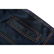 Load image into Gallery viewer, Night Tiger Men's Black Mesh Textile Vest with Orange Diamond Stitch