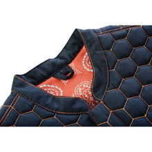 Load image into Gallery viewer, Night Tiger Men's Black Mesh Textile Vest with Orange Diamond Stitch