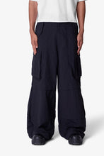 Load image into Gallery viewer, Nylon Rave Cargo Pants - Black