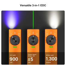 Load image into Gallery viewer, OLIGHT ARKFELDPRO3ROGV3 Arkfeld Pro Flat EDC Flashlight with LED Light UV and Laser - Orange