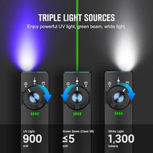 Load image into Gallery viewer, OLIGHT ARKFELDPRO3RBKCWV3 Arkfeld Pro Flat EDC Flashlight with LED Light UV and Laser - Black