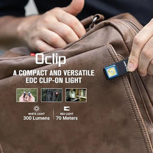 Load image into Gallery viewer, OLIGHT OCLIPBK Oclip Clip Light with White and Red Light - Black