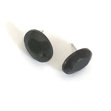 Load image into Gallery viewer, Black Faceted Oval Lucite Stud Earrings