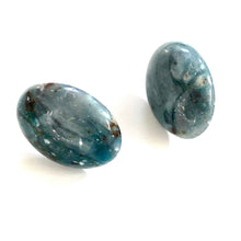 Load image into Gallery viewer, Galaxy Blue Marbled Oval Button Stud Earrings