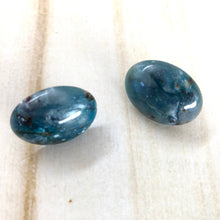 Load image into Gallery viewer, Galaxy Blue Marbled Oval Button Stud Earrings
