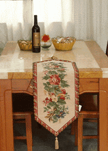 Load image into Gallery viewer, Tache Festive Red Yuletide Blooms Woven Table Runners (5598)