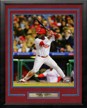 Load image into Gallery viewer, Odubel Herrera Philadelphia Phillies At-Bat MLB Baseball Framed and Matted Photo