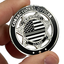 Load image into Gallery viewer, BL5-004 Can't Fix Stupid Old School Prison Guard Correctional Officer CO Corrections Thin Gray Line Challenge Coin