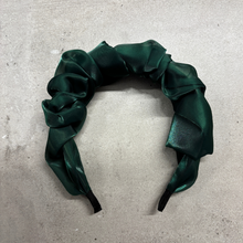 Load image into Gallery viewer, Olive Chiffon Headband | Poly Satin Green Headpiece Hair Accessory | 6.25''