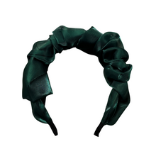 Load image into Gallery viewer, Olive Chiffon Headband | Poly Satin Green Headpiece Hair Accessory | 6.25''