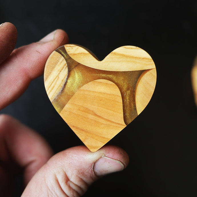 Olive & Gold Hearts